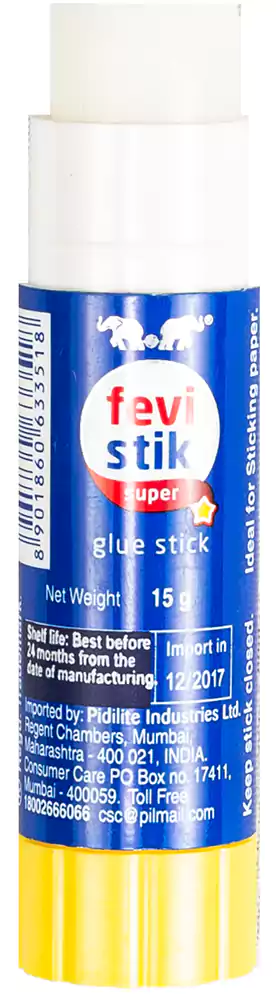Fevi White Glue Stick, 15 gm, Blue Design