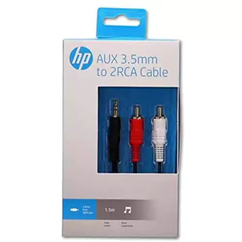 CABLE HP AUX 3.5MM TO 2RCA-HP029GBBLK1.5TW