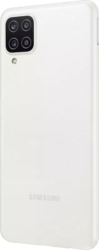 موبايل سامسونج جلاكسي A12، ثنائي الشريحة، ذاكرة داخلية 64 جيجابايت، رامات 4 جيجابايت، شبكة الجيل الرابع إل تي إي، أبيض