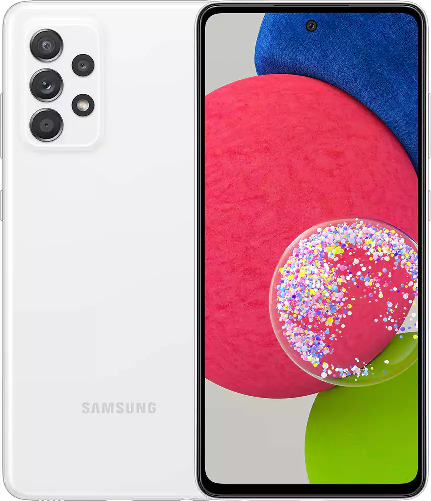 موبايل سامسونج جلاكسي A52S، ثنائي الشريحة، ذاكرة داخلية 128 جيجابايت، رامات 8 جيجابايت، شبكة الجيل الخامس، أبيض