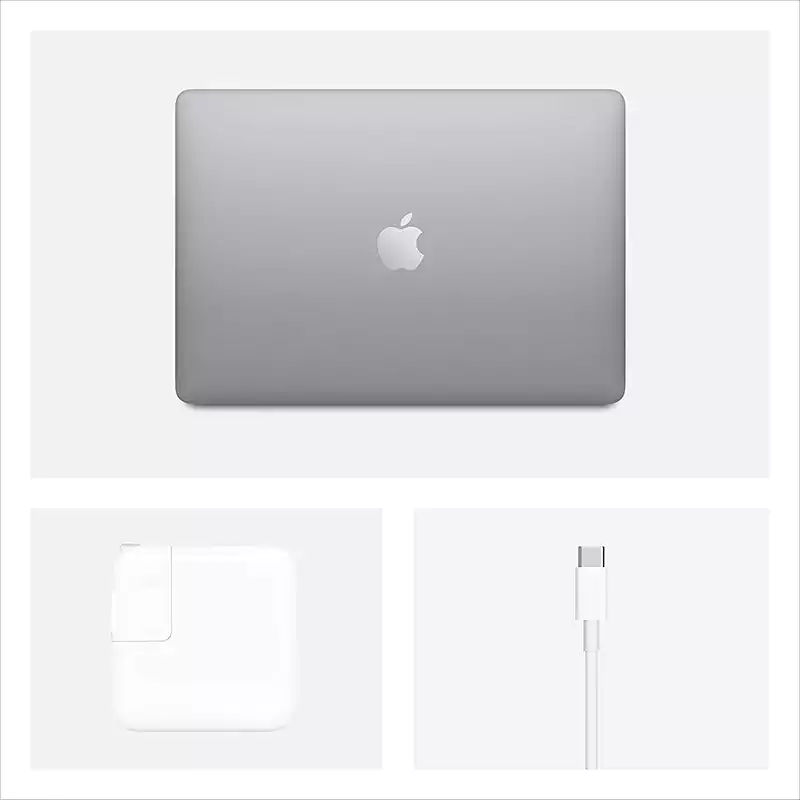 لاب توب ابل ماك بوك اير، معالج Apple M1، رامات 8 جيجابايت، 512 جيجابايت SSD هارد، Integrated Graphics Card، شاشة 13.3 بوصة، macOS، رمادي