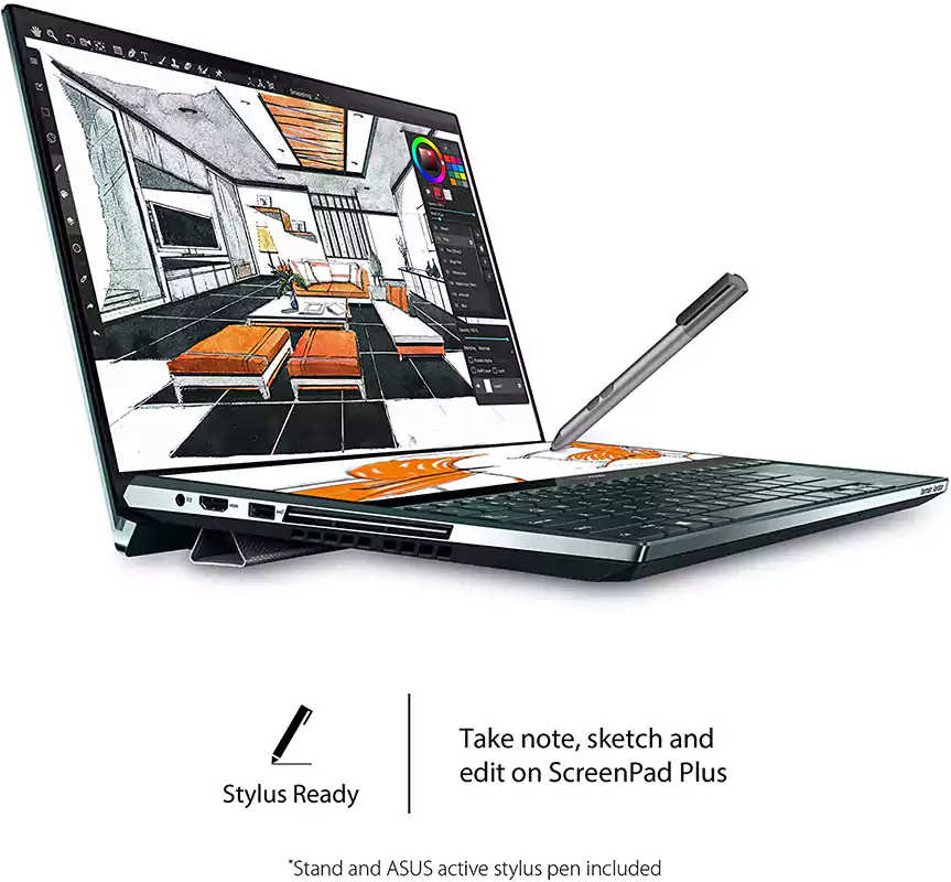 ASUS Laptop ZenBook Duo UX481, Intel Core i7-10510U, 16GB RAM, 1TB PCIe SSD, Nvidia GeForce MX250 2GB, 14 Inch FHD Display, Windows, Blue