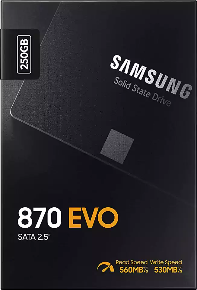 هارد ديسك سامسونج داخلي QVO 870 ، SATA III 2.5 أنش ،250 جيجاابايت، SSD، لأجهزة الكمبيوتر المحمولة ، أسود ، MZ-77E250