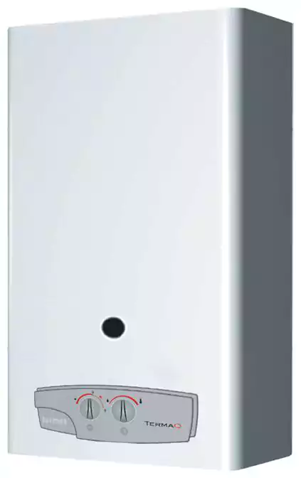 Termet Gas Water Heater, 11.5 Liter, Indicator, White