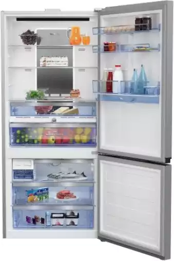 Beko Refrigerator, No Frost, 620 Liters, Inverter, 2 Doors, Digital, Silver, RCNE720E20DZXP