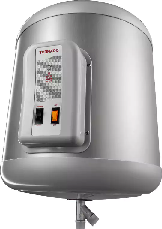 Tornado Electric Water Heater, 65 Liters, LED Bulb, Stainless, EHA-65TSM-S