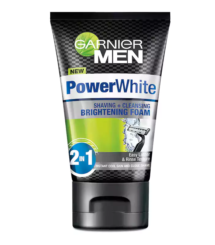 رغوة حلاقة مين باور وايت كلينسنج من غارنييه  100 مل