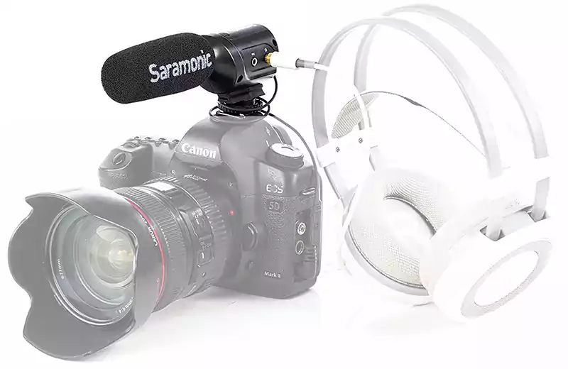 ميكروفون سلكي مكثف من سارامونيك، محمول، للكاميرا، أسود، SR-M3