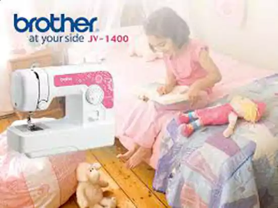 Brother Sewing Machine, White x Pink, JV1400