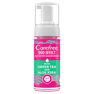 CAREFREE Daily Intimate foam Wash, Duo Effect, with Green Tea and Aloe Vera, 150 ml