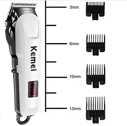 Kemei Electric Hair Clipper for men, for dry use, White, KM-809A