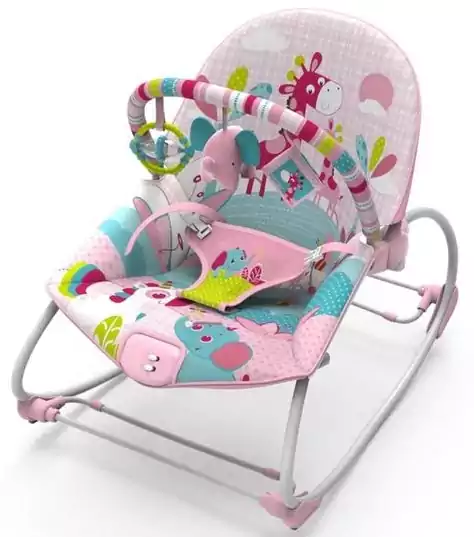 KH7-73 كرسي هزاز للاطفال بطبعة زرافة للبنات من ماستيلا