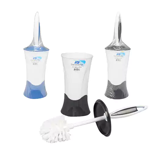 فرشاة تنظيف تواليت بلاستيك مع حامل من تيتيز - ألوان متعددة