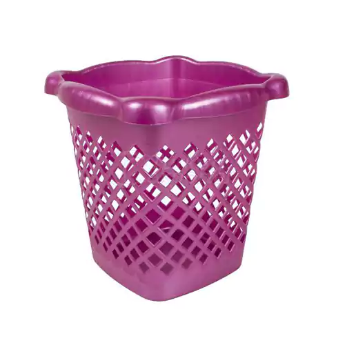 Titiz Square Mesh Plastic Trash Can , Purple