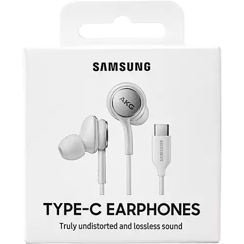 Samsung Wired Earphone AKG EO-IC100, balanced sound, visible control buttons, White