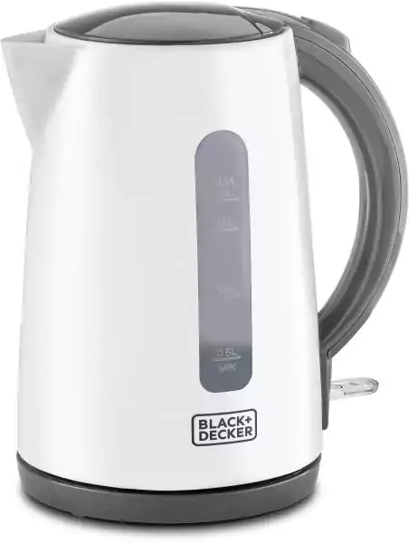 Black & Decker Plastic Electric Water Kettle, 1.7 Liter, 2200 Watt, White, JC70