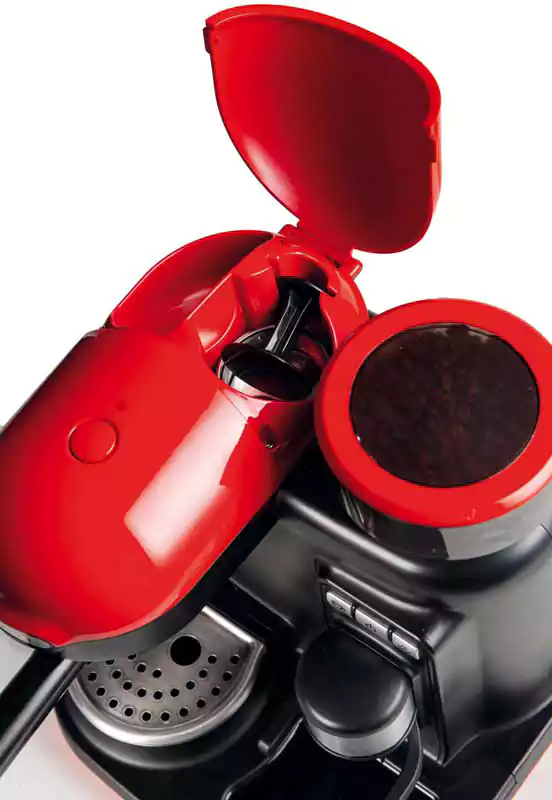 ماكينة تحضير قهوة الإسبريسو أريتي مودرنا، 920-1080 وات، مع مطحنة قهوة، أحمر x أسود، 1318