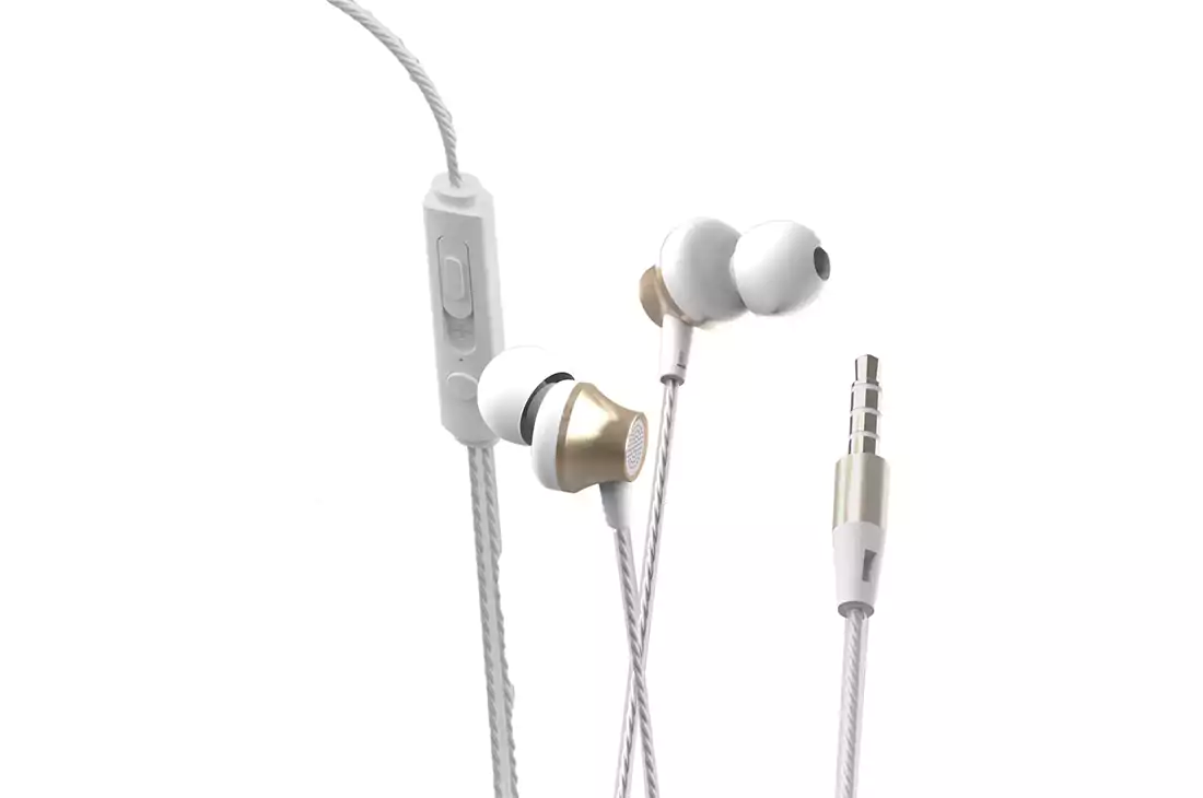 سماعة أذن سلكية ديفيا HP55S.G.B، صوت واضح، أزرار تحكم ظاهرة، أبيض