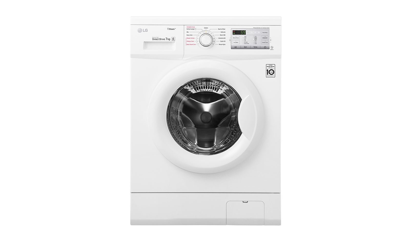 LG Front Loading Washing Machine, 7Kg, White, FH2G7QDY0