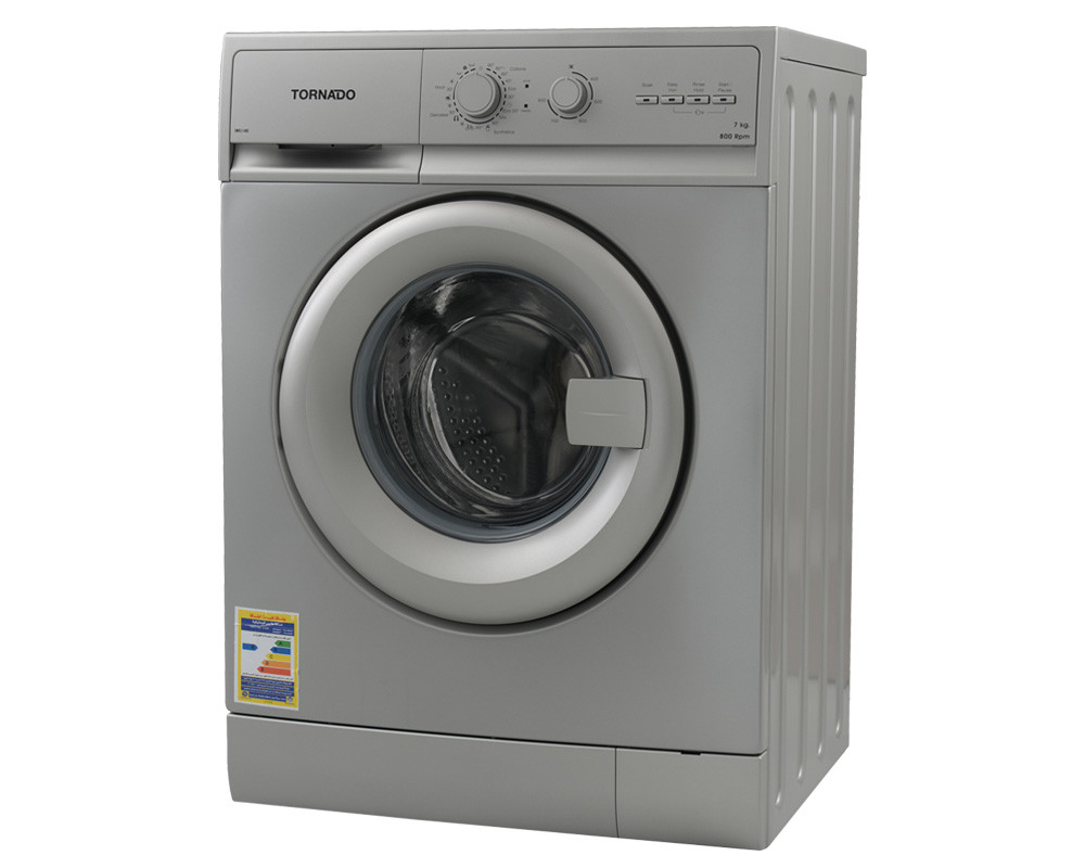 غسالة ملابس فول اوتوماتيك تورنيدو، تحميل أمامي، 7 كجم، فضي، TWFL7.V8S