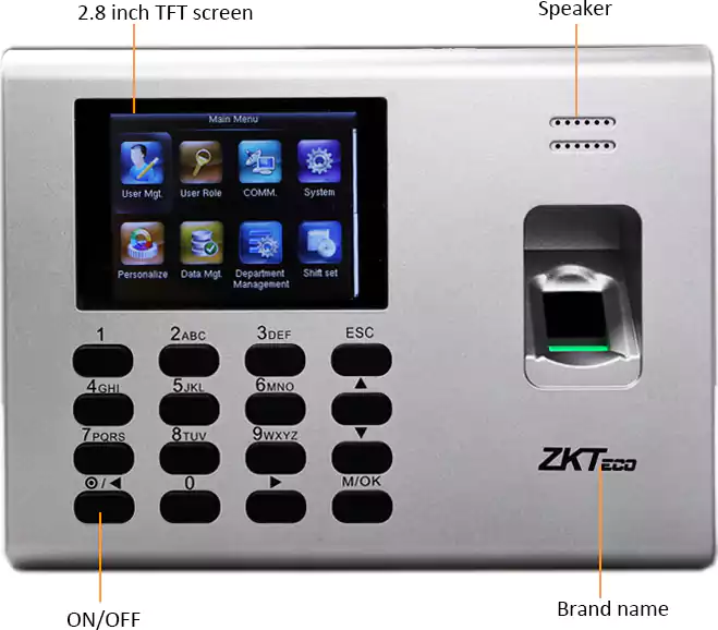 ماكينة تسجيل حضور وإنصراف بالبصمة ZKTECO K40 PRO