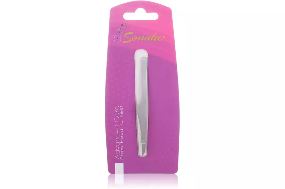 Sonata Pointed Metal Hair Tweezers, Silver 88202