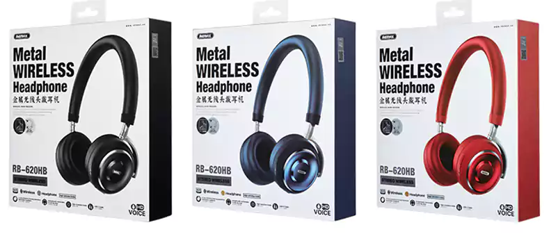 سماعة رأس لاسلكية ريمكس RB-62 0HB، صوت عالي الجودة، أسود