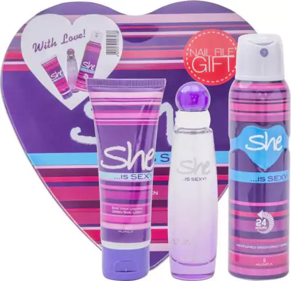 Hunca She Gift Set For Women edt 50ml Deodorant 150ml Body Lotion 75ml Sexy
