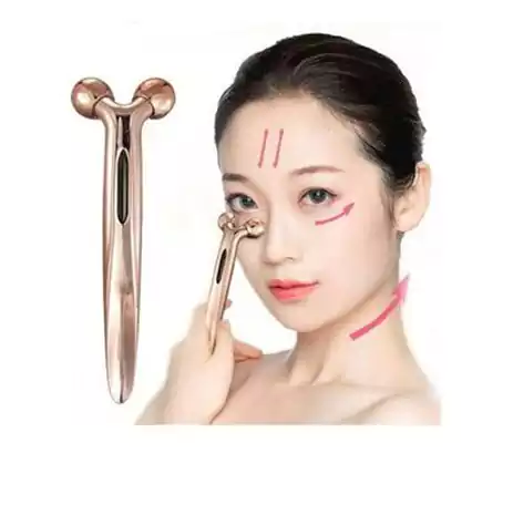 أداة مساج لتدليك وشد الوجه والجسم ثلاثية الأبعاد من أندراز، مدلك معدني  للوجه والرقبة ، فضي XC-116A-3S