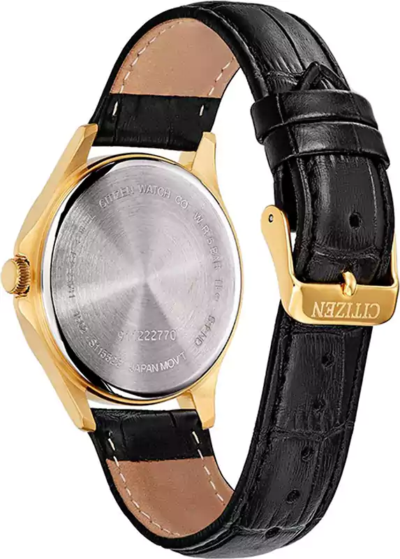 Citizen Men's Round Shape Leather  Strap Analog Wrist Watch, Black , BF2003-25A
