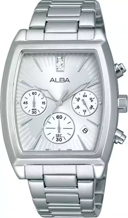 ساعة يد البا للنساء ، عقارب ، سيلفر AT3697X