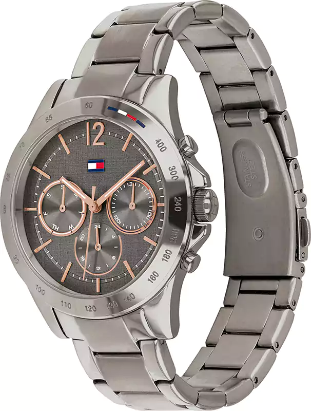 Tommy Hilfiger Men's Round Shape Stainless Steel Strap Analog Wrist Watch, Silver , 1782196