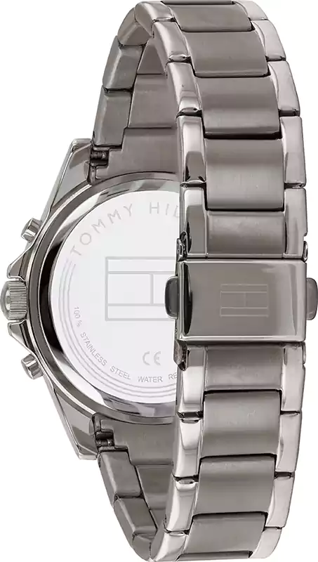 Tommy Hilfiger Men's Round Shape Stainless Steel Strap Analog Wrist Watch, Silver , 1782196
