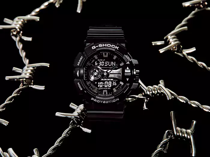 Casio G-Shock Watch for Men, Resin Band, Analog and Digital, Black GA.400GB.1ADR