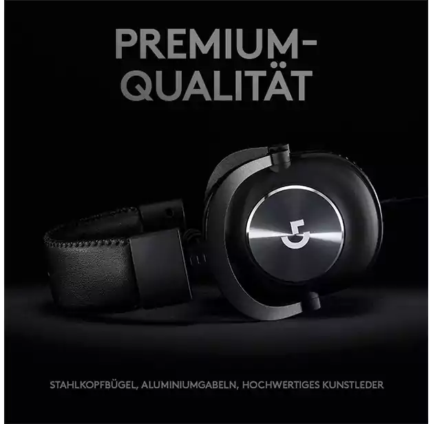 سماعة لوجيتك برو  X 981-000818  للألعاب، مزودة  بميكروفون، 7.1 صوت محيطي، توصيل سهل، الراحة طوال اليوم تأتي من وسادات الفوم، أسود