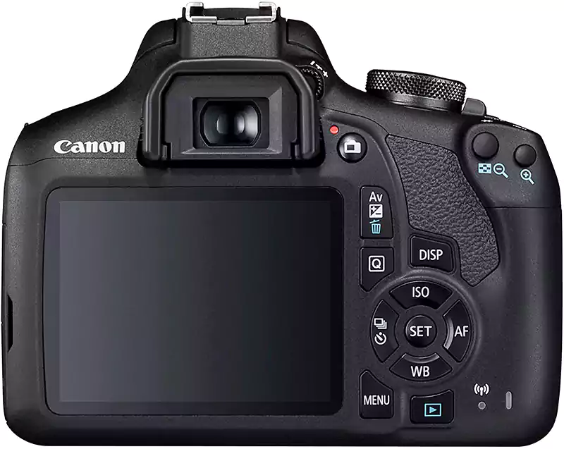 كاميرا تصوير  دي إي إس إل آر كانون إي أو إس  2000 دي، عدسة   18- 55 مللي متر، دقة  الوضوح 24.1 ميجابيكسل، شاشة إل سي دي ، أسود