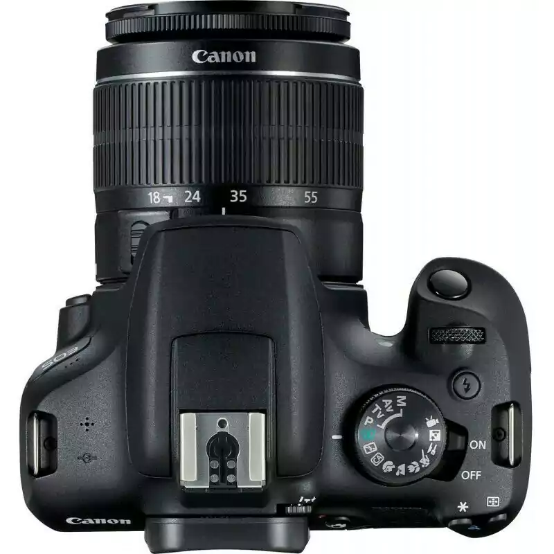 Canon EOS 2000D DSLR Camera, 18-55mm Lens, 24.1 MP, LCD Screen, Black