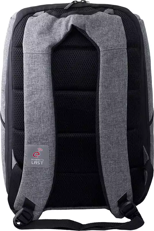 E-Train Laptop Backpack, 15.6 Inch, Nylon, Gray, BG812