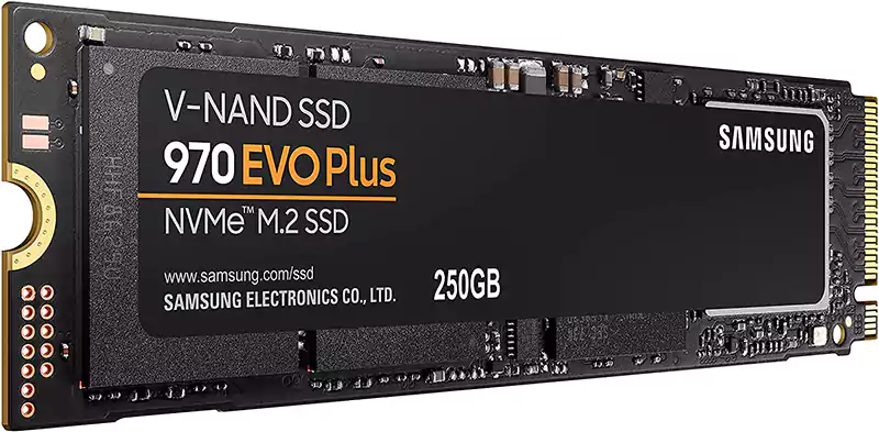 هارد ديسك SSD سامسونج ، 970 EVO Plus NVMe® M.2 داخلي ، لأجهزة الكمبيوتر ، 250 جيجابايت ، أسود ،MZ-V7S250B