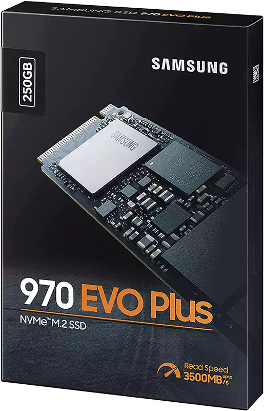 هارد ديسك SSD سامسونج ، 970 EVO Plus NVMe® M.2 داخلي ، لأجهزة الكمبيوتر ، 250 جيجابايت ، أسود ،MZ-V7S250B