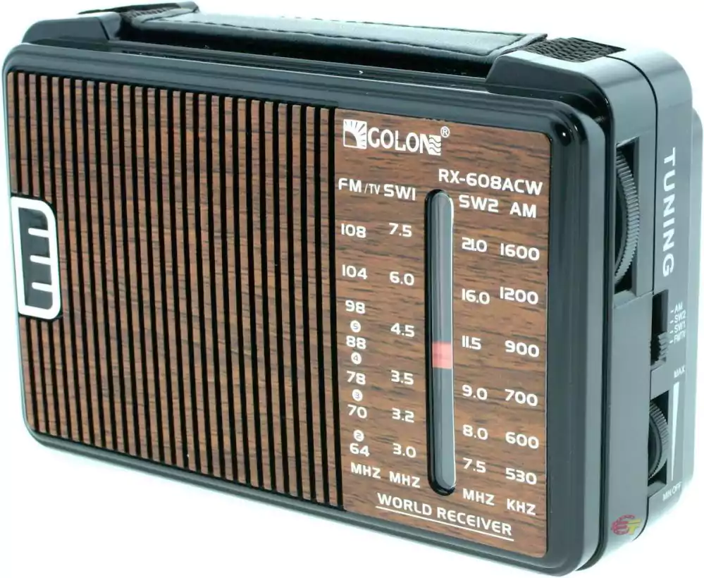 Golon FM\AM\SW Portable Radio, Classic, Plug in or Battery Powered, Loud and Clear, Woody, RX.608ACW