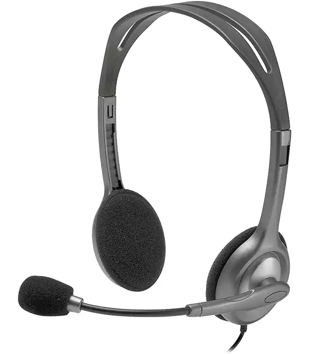 LOGITECH H111.000593 OVER EAR HEADPHONE, wired + mic, Black