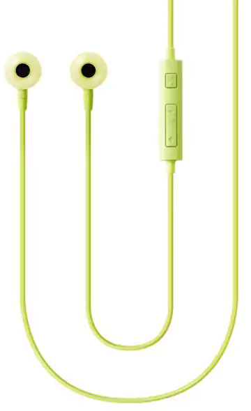Samsung Wired Earphone HS130, balanced sound, visible control buttons, Green