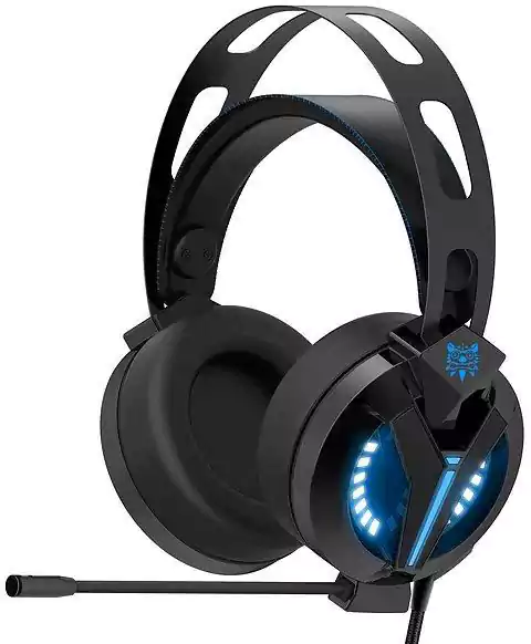 Onikuma Headset - M180 Pro, Compatible with Ps 4 and Xbox, Clear Sound, 2 Jack (for Headphone and Microphone), LED Light, Blue