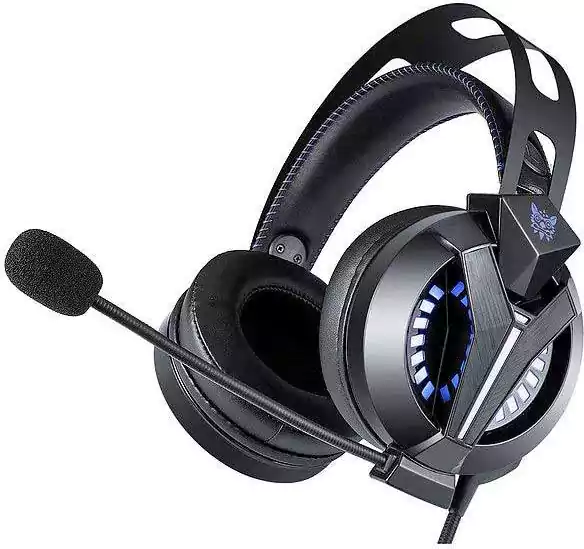 Onikuma Headset - M180 Pro, Compatible with Ps 4 and Xbox, Clear Sound, 2 Jack (for Headphone and Microphone), LED Light, Blue