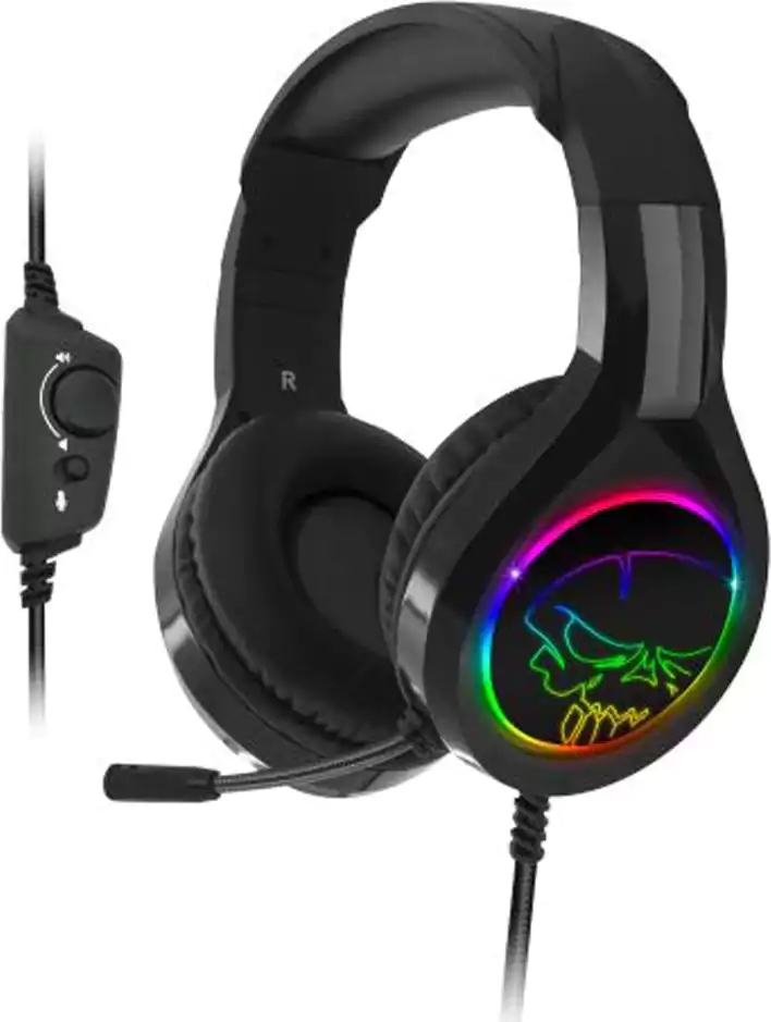 Spirit Pro-H8 - HP277 Gaming Headphone, Virtual 7.1 Surround Sound, 35 mm Jack cable (4 pins) of 2-m USB cable, leatherette ear cushions, Black