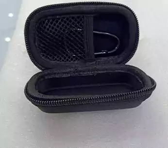 Bluetooth earbuds case, zipper for easy opening, black