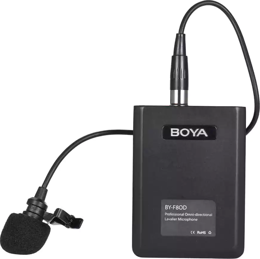 ميكروفون بويا، مكثف، متوافق مع كاميرات الفيديو والتسجيل، أسود BY-F80D