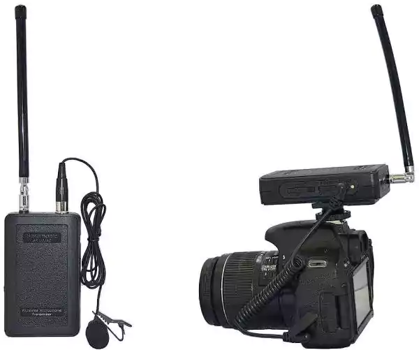 نظام ميكروفون لاسلكي سارامونيك، جهاز استقبال محمول يمكن تثبيته على الكاميرا، أسود، SR-WM4C