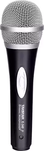 ميكروفون سلكي ديناميكي من تيك ستار، محمول باليد، أسود، E.340